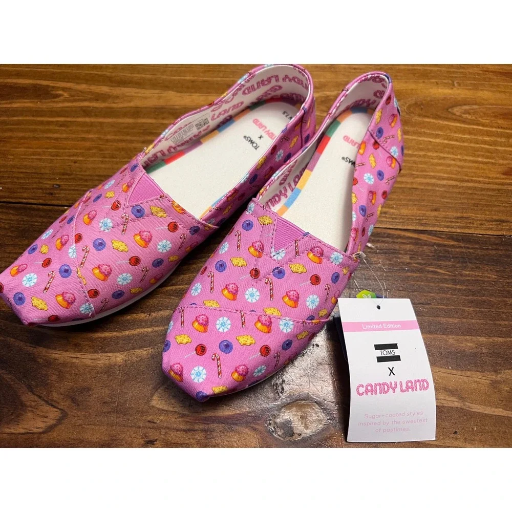 TOMS Alpargata Shoes Womens 7.5 Pink Candy Land & Tie Dye Set of 2 NEW